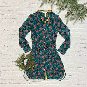 Matilda Jane FaLaLa shirt dress, small, gingham floral